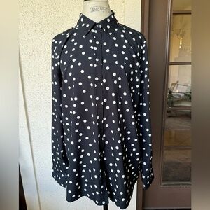 Black and white polka dots blouse
